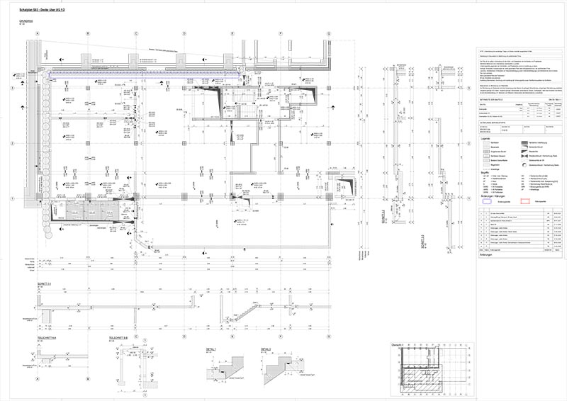 Schalplan - Untergeschossdecke